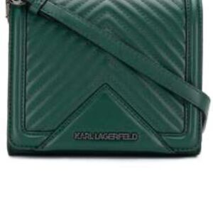 Karl Lagerfeld Dark Green Quilted Crossbody Bag